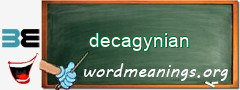 WordMeaning blackboard for decagynian